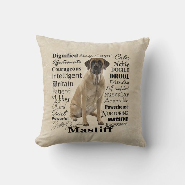 Mastiff Traits Pillow (Front)