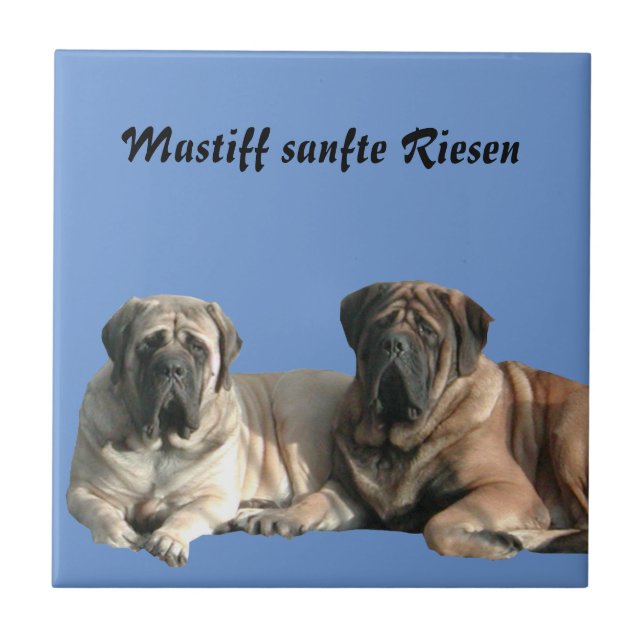 Mastiff Vacation English Mastiff Ceramic Tile (Front)