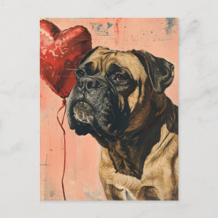 Mastiff Vintage Valentine's day Postcard