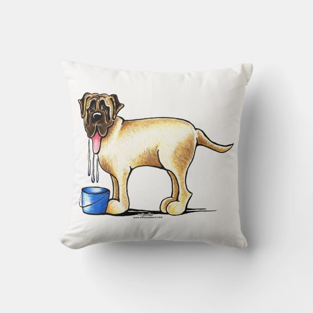 Mastiff Water Maker Throw Pillow (Front)