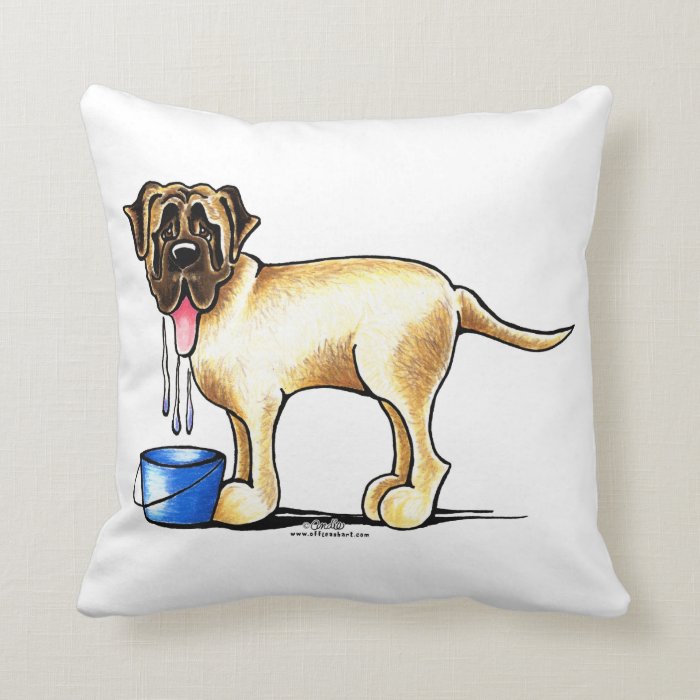 Mastiff Water Maker Throw Pillows