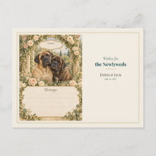 Mastiff Wedding Guest Book Wishes Postcard