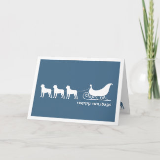 Mastiffs Pulling Santa's Sleigh Holiday Card