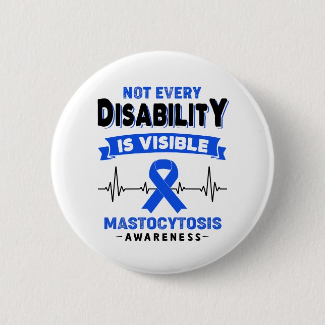 Mastocytosis Awareness Ribbon Support Gifts Button (Front)