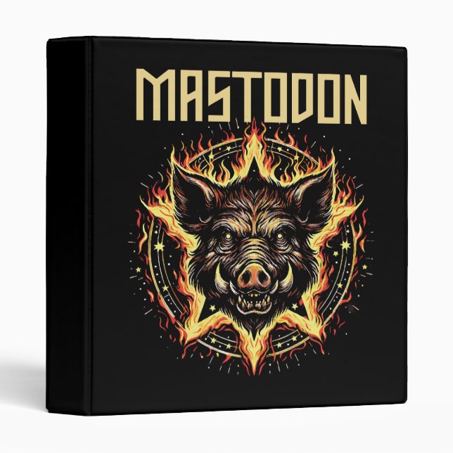 Mastodon Boar Fire 3 Ring Binder (Front/Spine)