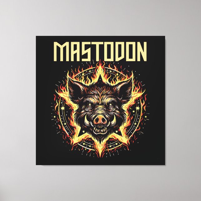Mastodon Boar Fire Canvas Print (Front)