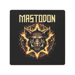 Mastodon Boar Fire Metal Print