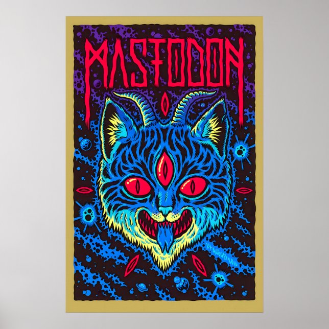 Mastodon Gig Poster Matte  Art Print. Three Eyed (Front)