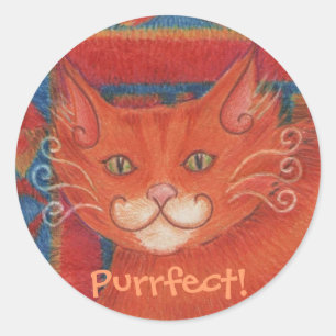 Mat Cats 'Purrfect!' sticker round