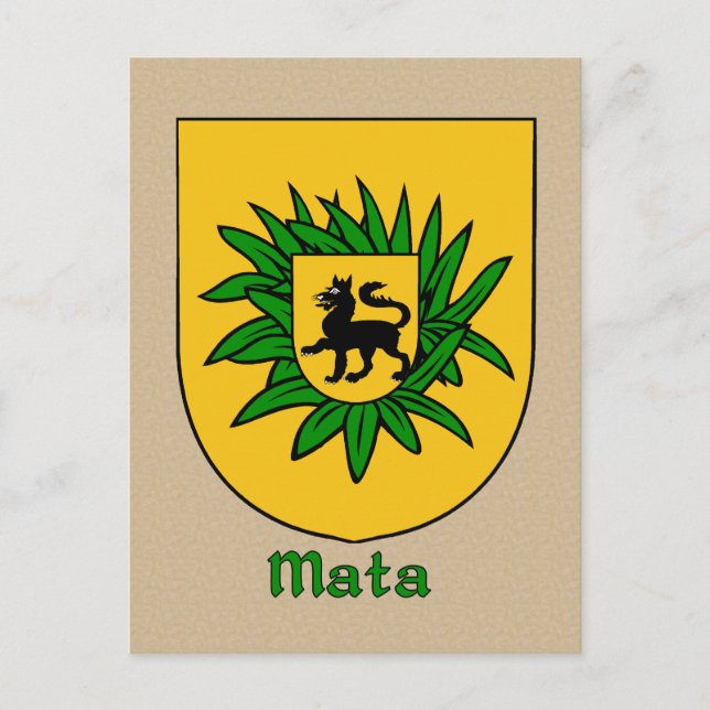 Mata Family Heraldic Shield Postcard (Front)