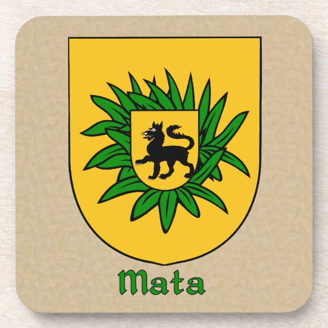 Mata Family Shield Beverage Coaster (Front)