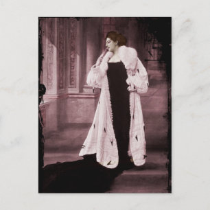 Mata Hari in White Fur Coat Postcard