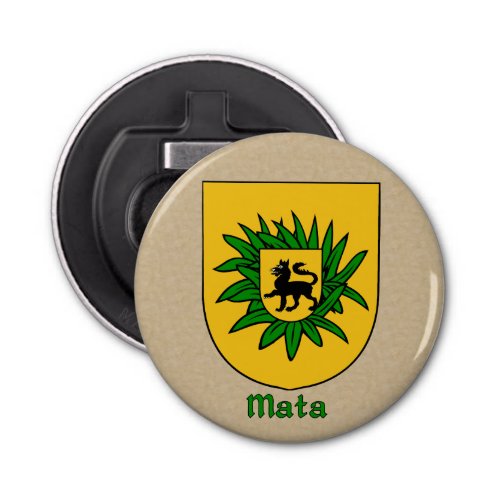 Mata Heraldic Arms on Parchment Style Back Bottle Opener