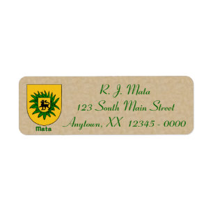 Mata Heraldic Shield Label