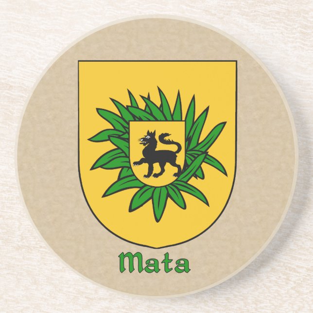 Mata Heraldic Shield Sandstone Coaster (Front)
