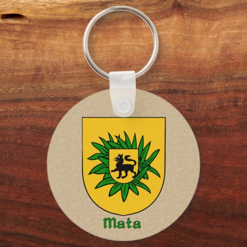 Mata Historical Spanish Heraldic Shield  Keychain