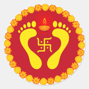 Mata Lakshmi feet Classic Round Sticker