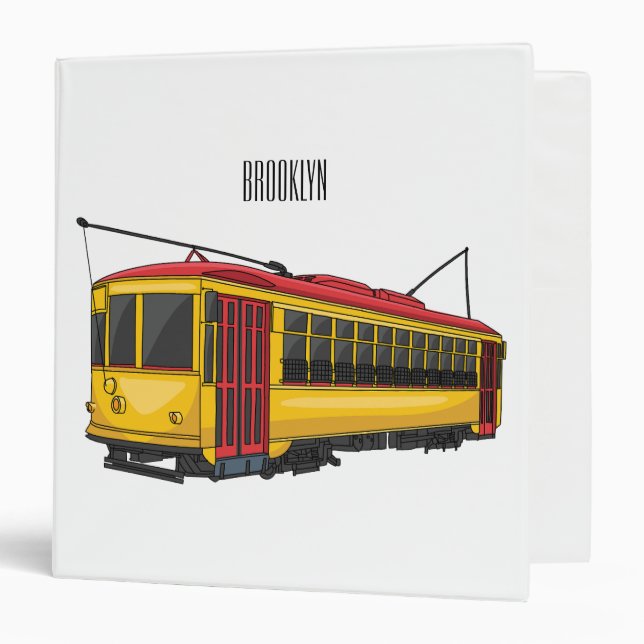 Mata trolley cartoon illustration 3 ring binder (Front/Inside)