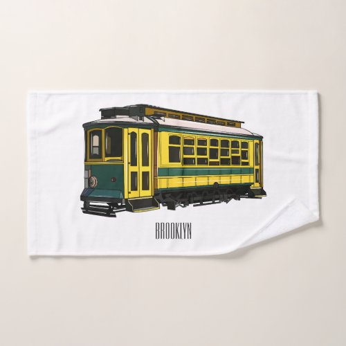 Mata trolley cartoon illustration bath towel set