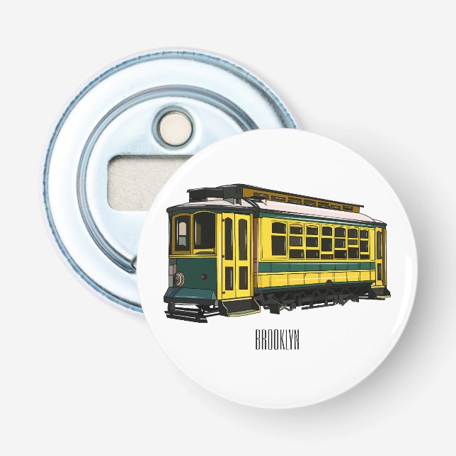 Mata trolley cartoon illustration bottle opener (Front)