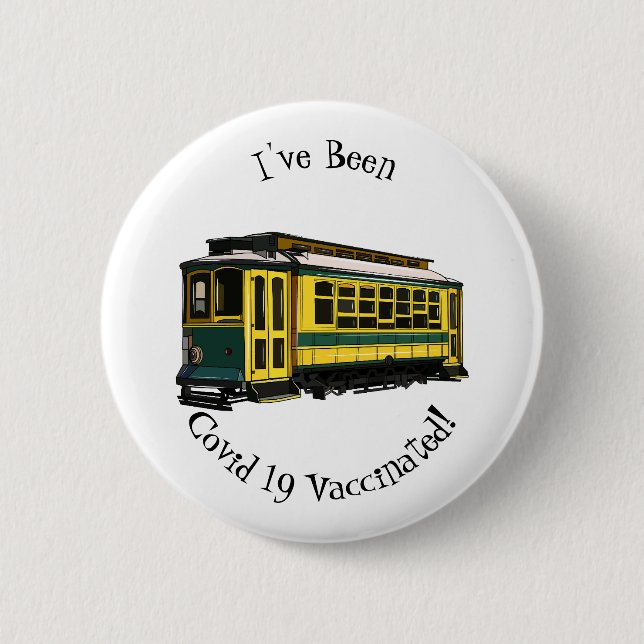Mata trolley cartoon illustration button (Front)