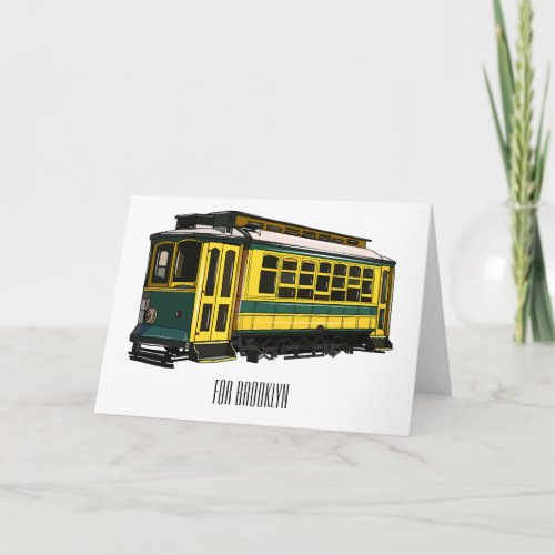 Mata trolley cartoon illustration card