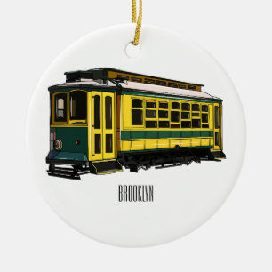 Mata trolley cartoon illustration ceramic ornament