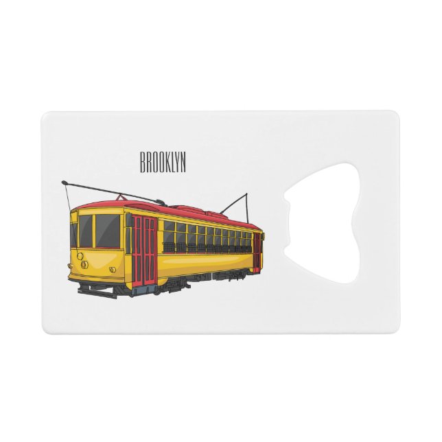 Mata trolley cartoon illustration  credit card bottle opener (Front (Horizontal))