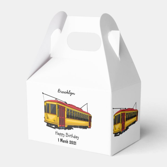 Mata trolley cartoon illustration favor boxes (Front Side)