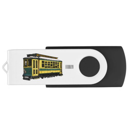 Mata trolley cartoon illustration flash drive