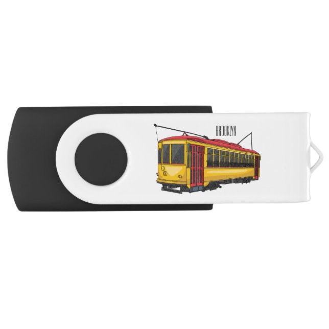 Mata trolley cartoon illustration flash drive (Front)