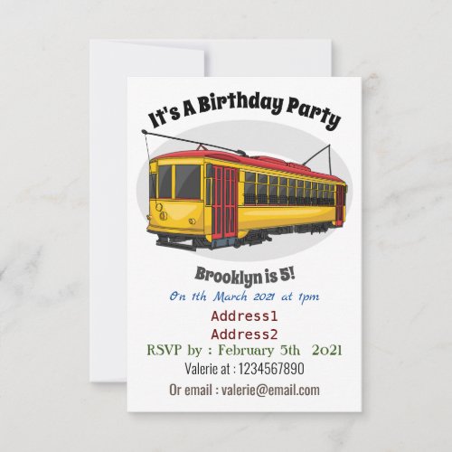 Mata trolley cartoon illustration  invitation