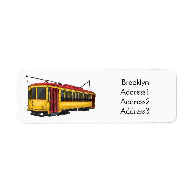 Mata trolley cartoon illustration  label (Front)