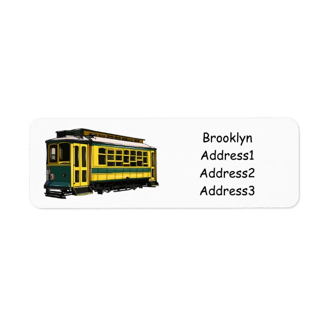 Mata trolley cartoon illustration label (Front)