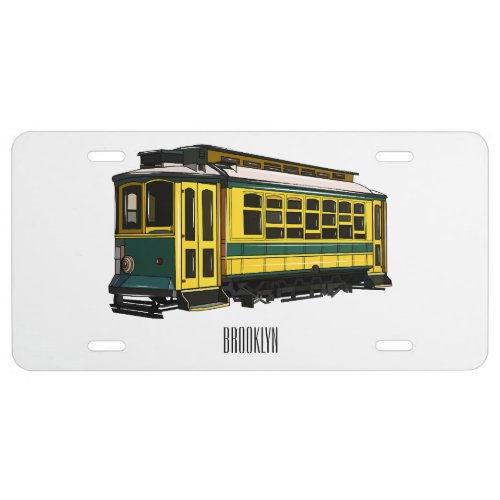 Mata trolley cartoon illustration license plate