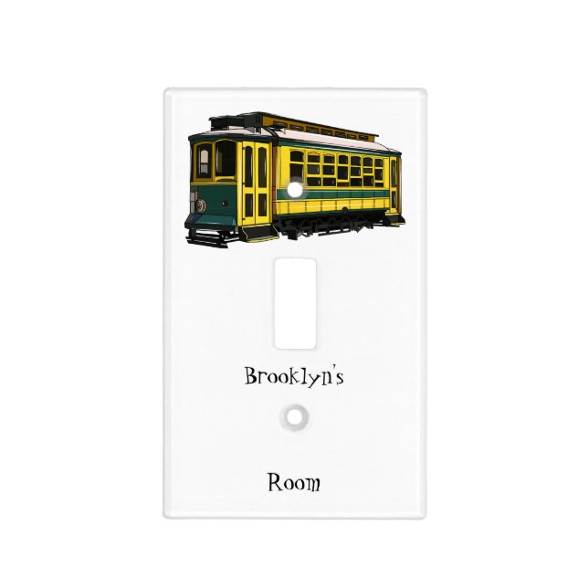 Mata trolley cartoon illustration light switch cover (Front)