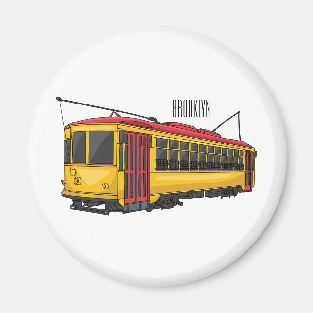 Mata trolley cartoon illustration magnet (Front)