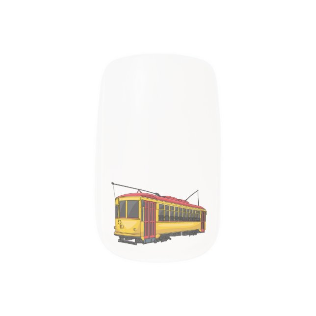 Mata trolley cartoon illustration minx nail art (Left Thumb)