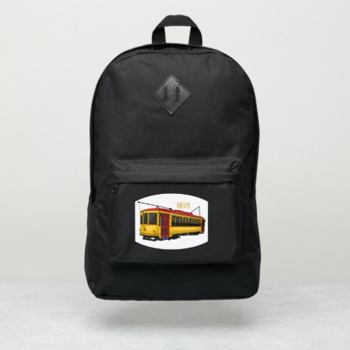 Mata trolley cartoon illustration  port authority backpack