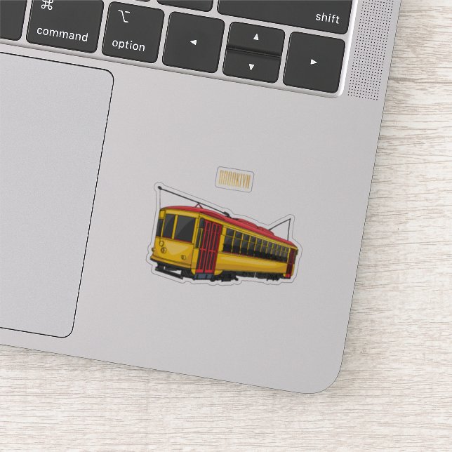 Mata trolley cartoon illustration  sticker (Detail)