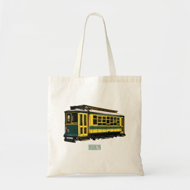 Mata trolley cartoon illustration tote bag (Front)