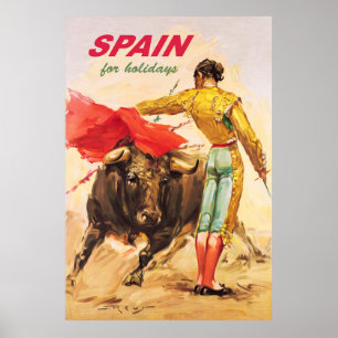 Matador and bull. Bullfighting. Spain for holidays Poster