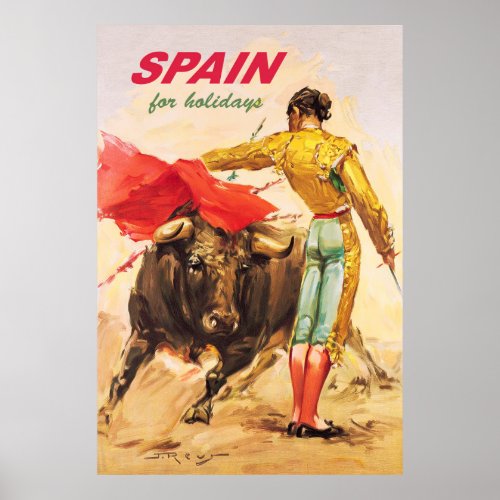 Matador and bull Bullfighting Spain for holidays Poster