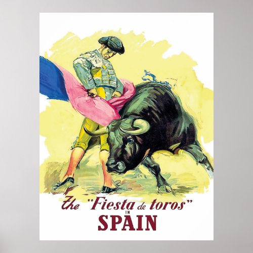 Matador bullfighting fiesta de toros Spain Poster