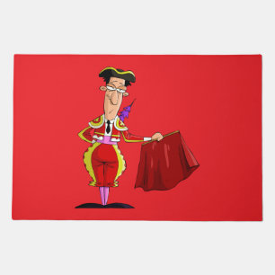 Matador with Red Cape Spanish Bullfighter Doormat