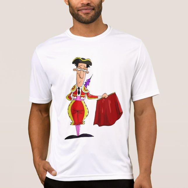 Matador with Red Cape Spanish Bullfighter T-Shirt (Front)