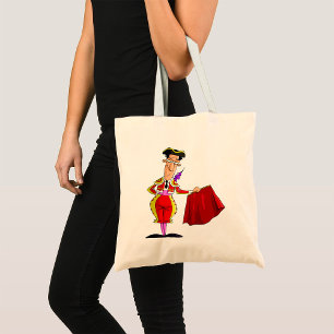 Matador with Red Cape Spanish Bullfighter Tote Bag