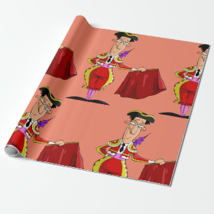 Matador with Red Cape Spanish Bullfighter Wrapping Paper