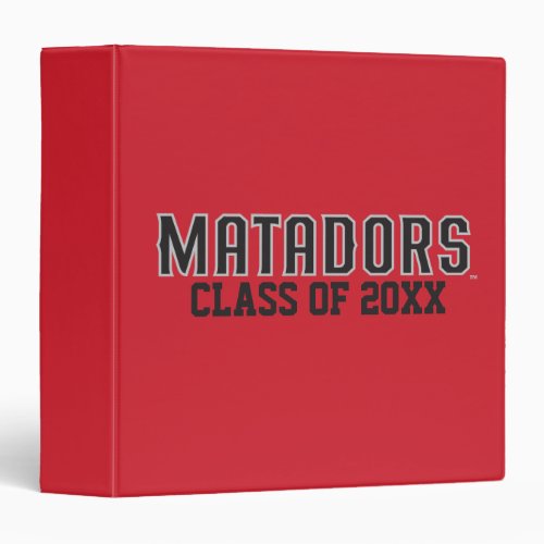 Matadors with Class Year _ Gray Outline 3 Ring Binder
