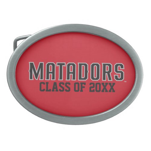 Matadors with Class Year _ Gray Outline Belt Buckle
